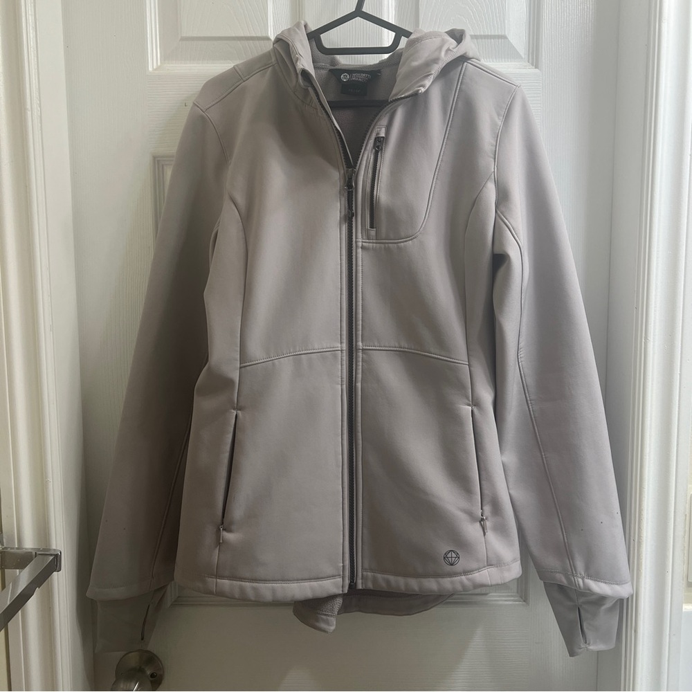 Mondetta Outdoor Performance Blue Water-Resistant Fleece-Lined Rain Jacket Coat